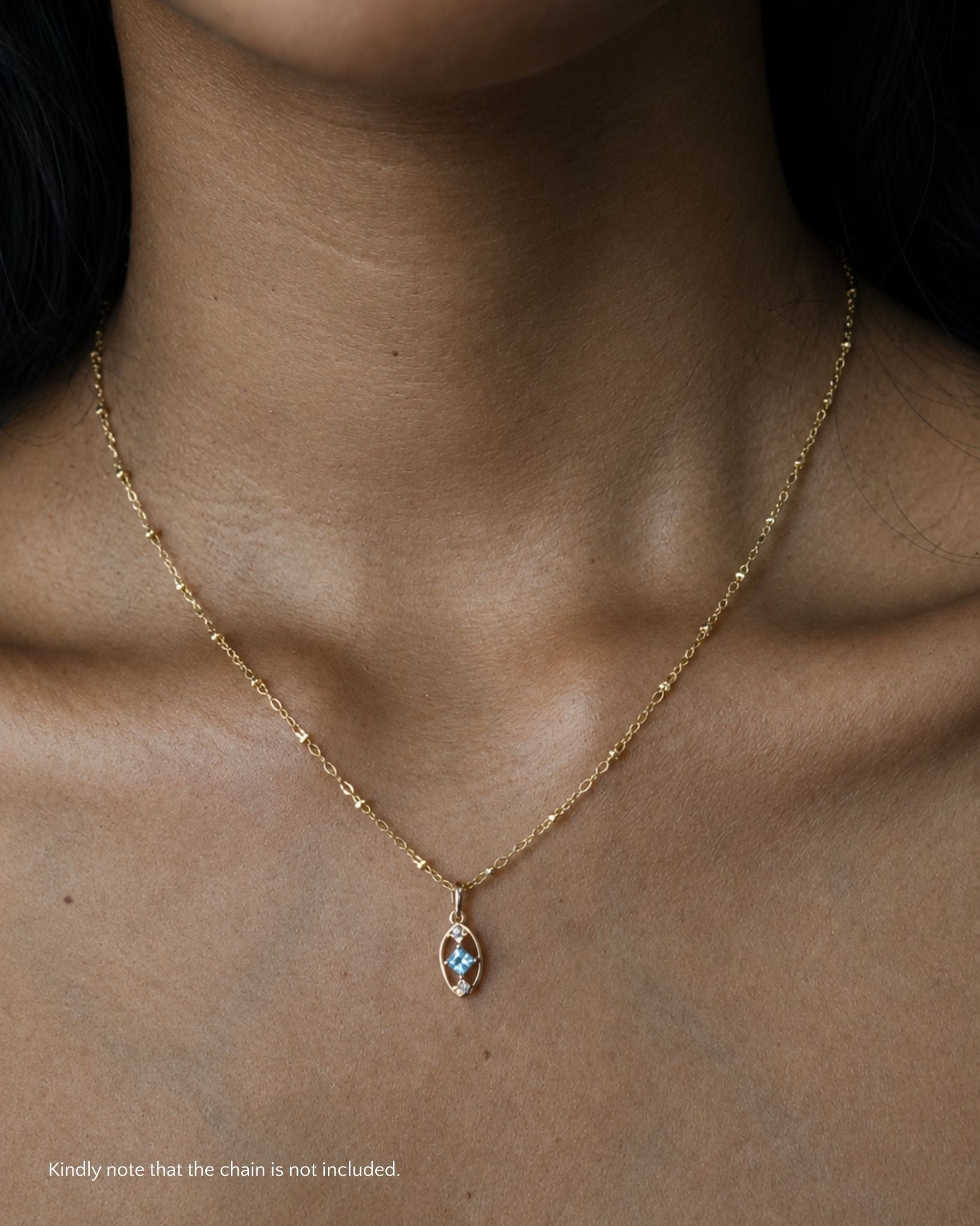 Portrait Pendant (Blue Topaz) - Inari Jewellery
