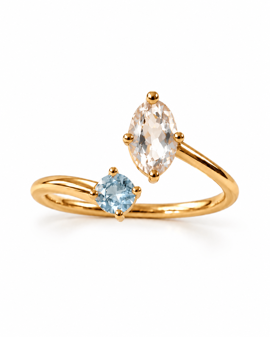 Still Ring – Aquamarine Toi et Moi - Inari Jewellery