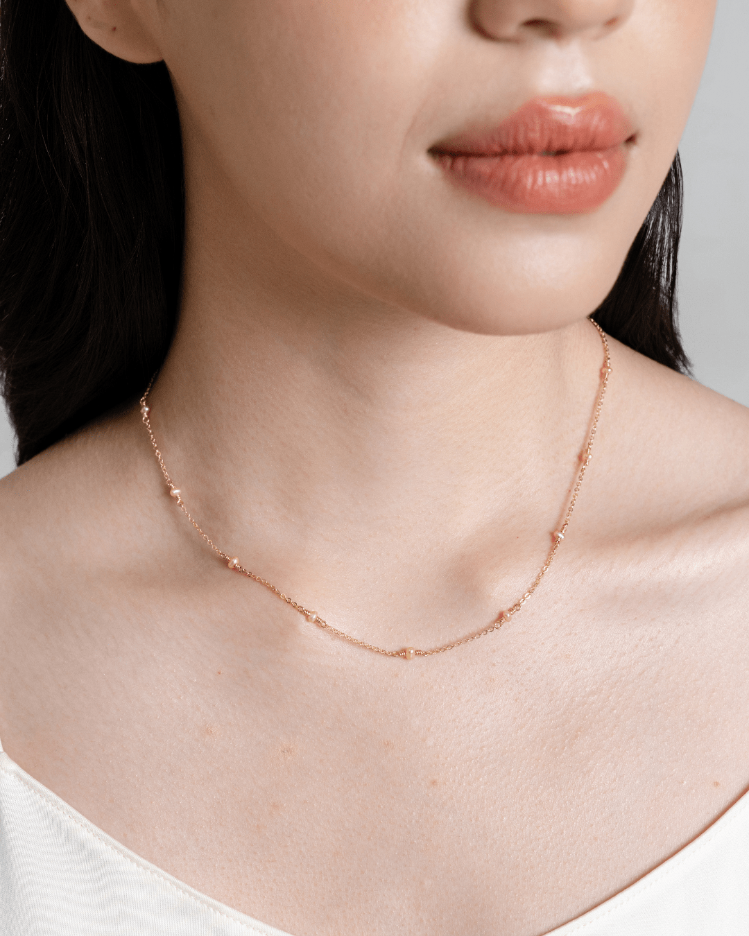 Tinsel Freshwater Pearl Necklace (Gold) - Inari Jewellery