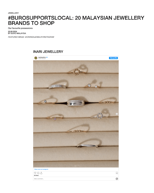 #BUROSupportsLocal: 20 Malaysian jewellery brands to shop - Inari Jewellery