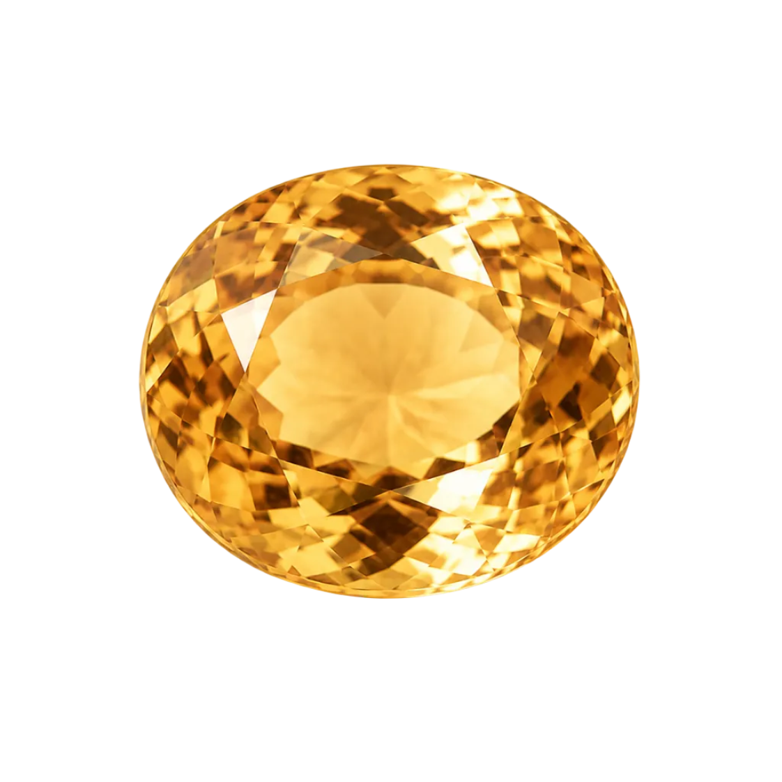 Yellow gemstone on a white background