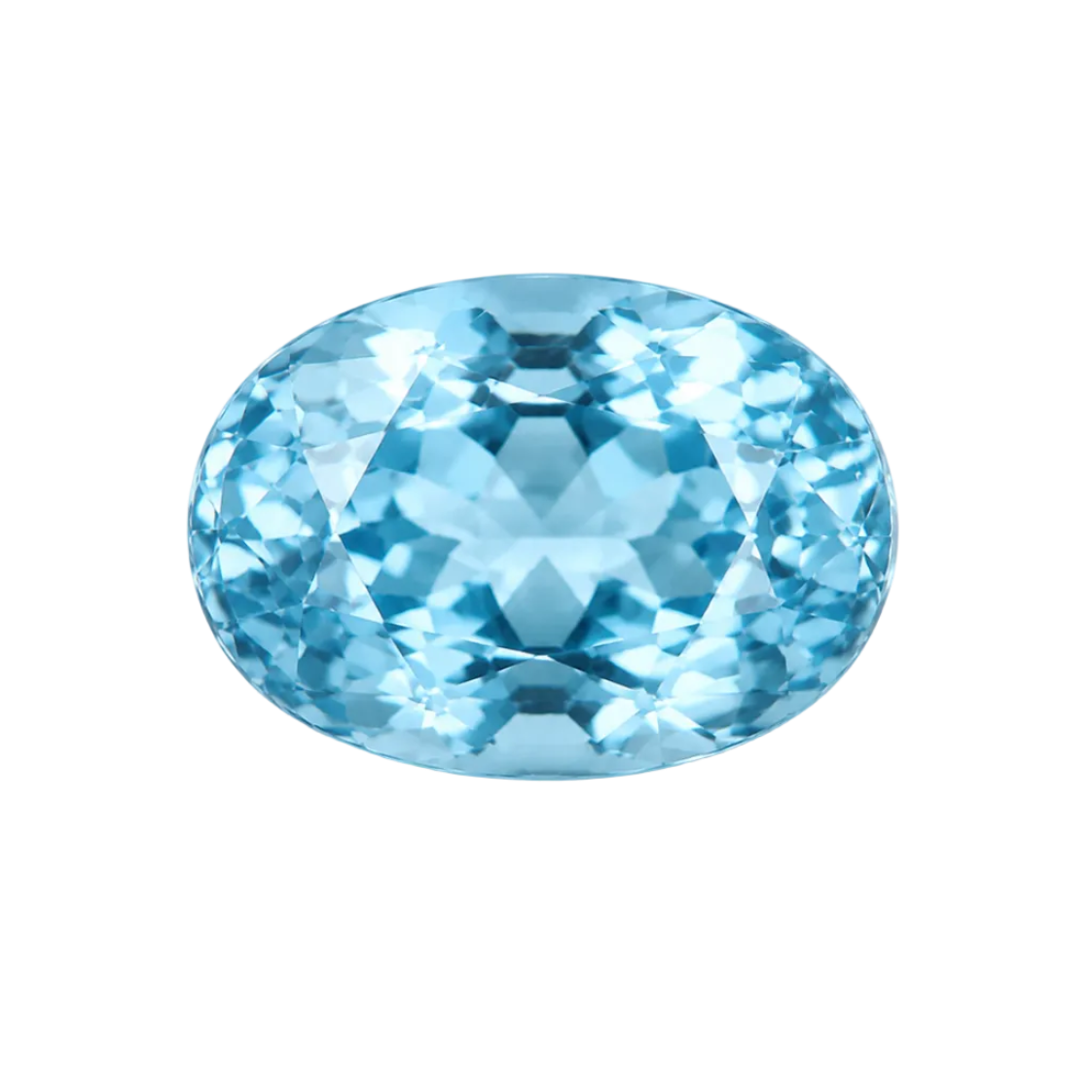 Blue gemstone on a white background