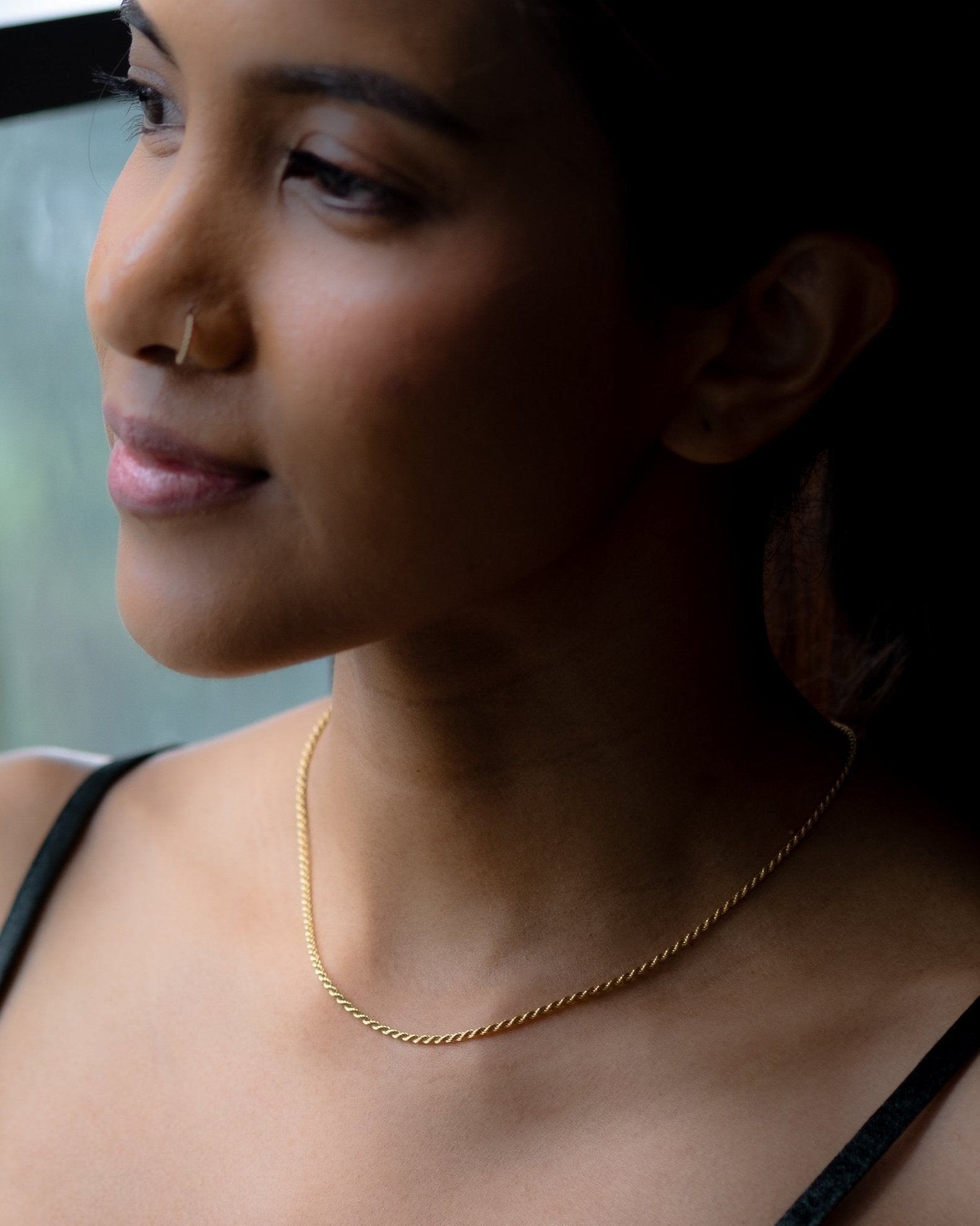 【美品】High-End French Rope Chain Necklace OX JEWELRY French Rope Chain Necklace Elegant French Braid Rope
