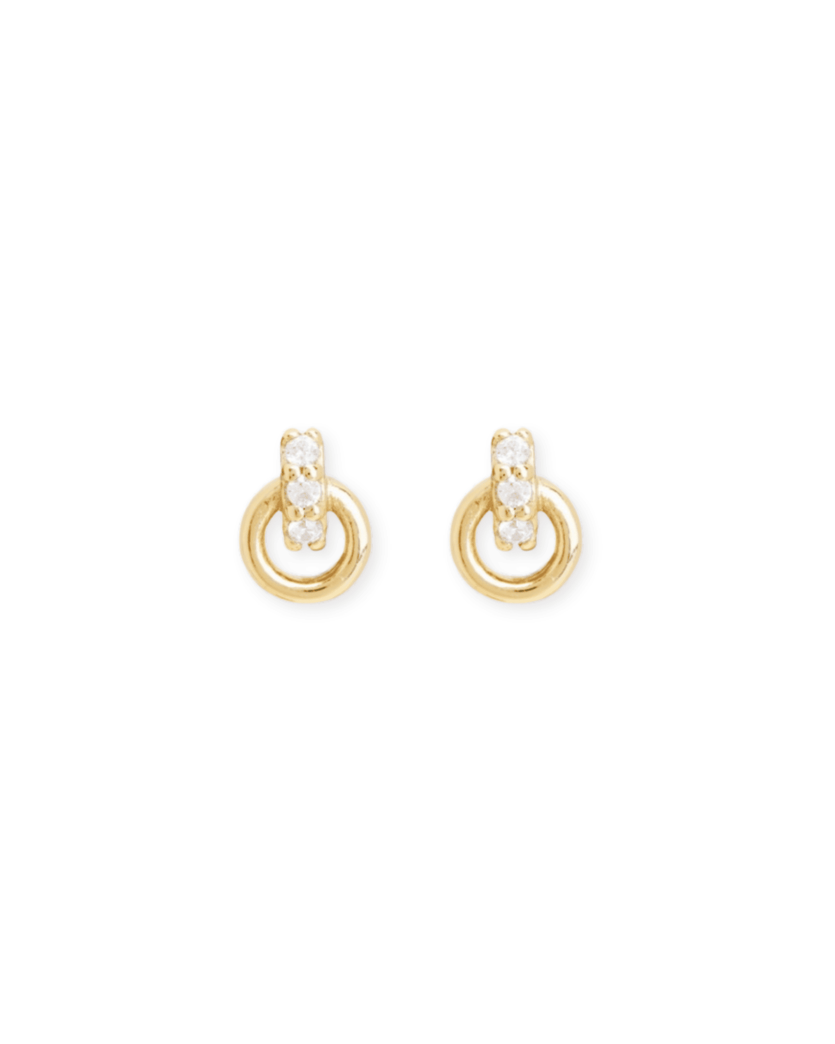 Halo Flatback Earrings (Gold Vermeil) - Inari Jewellery