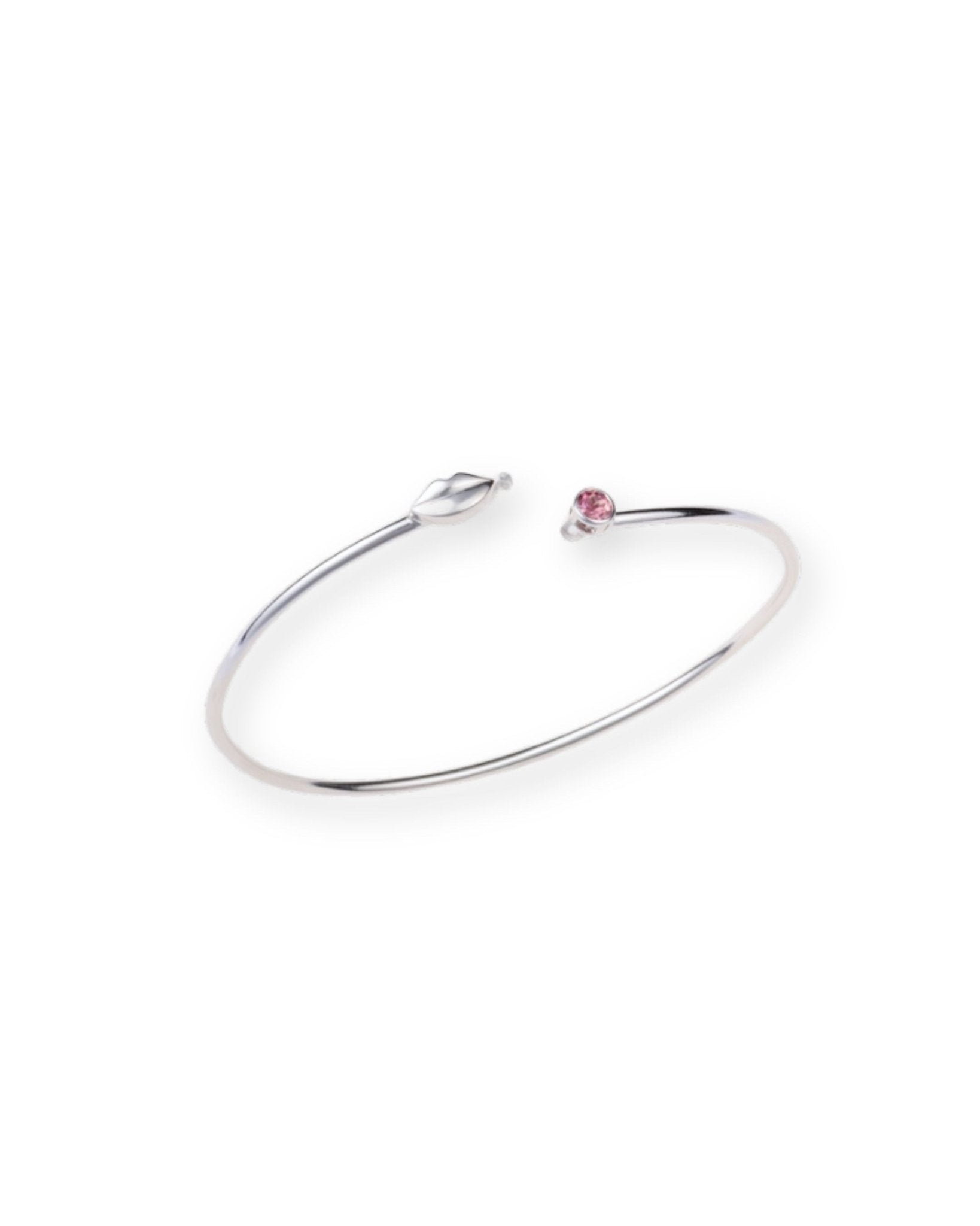 Pink Tourmaline Pout Bangle in Sterling Silver - Inari Jewellery