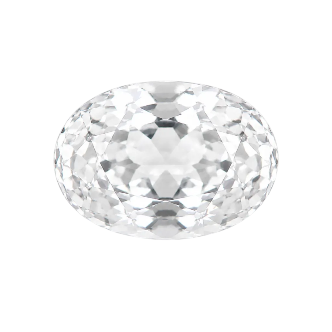 Clear gemstone on a white background