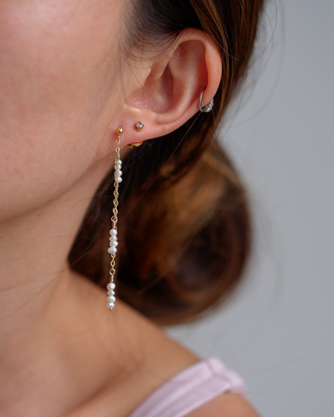 Tinsel Freshwater Pearls Earrings - Inari Jewellery