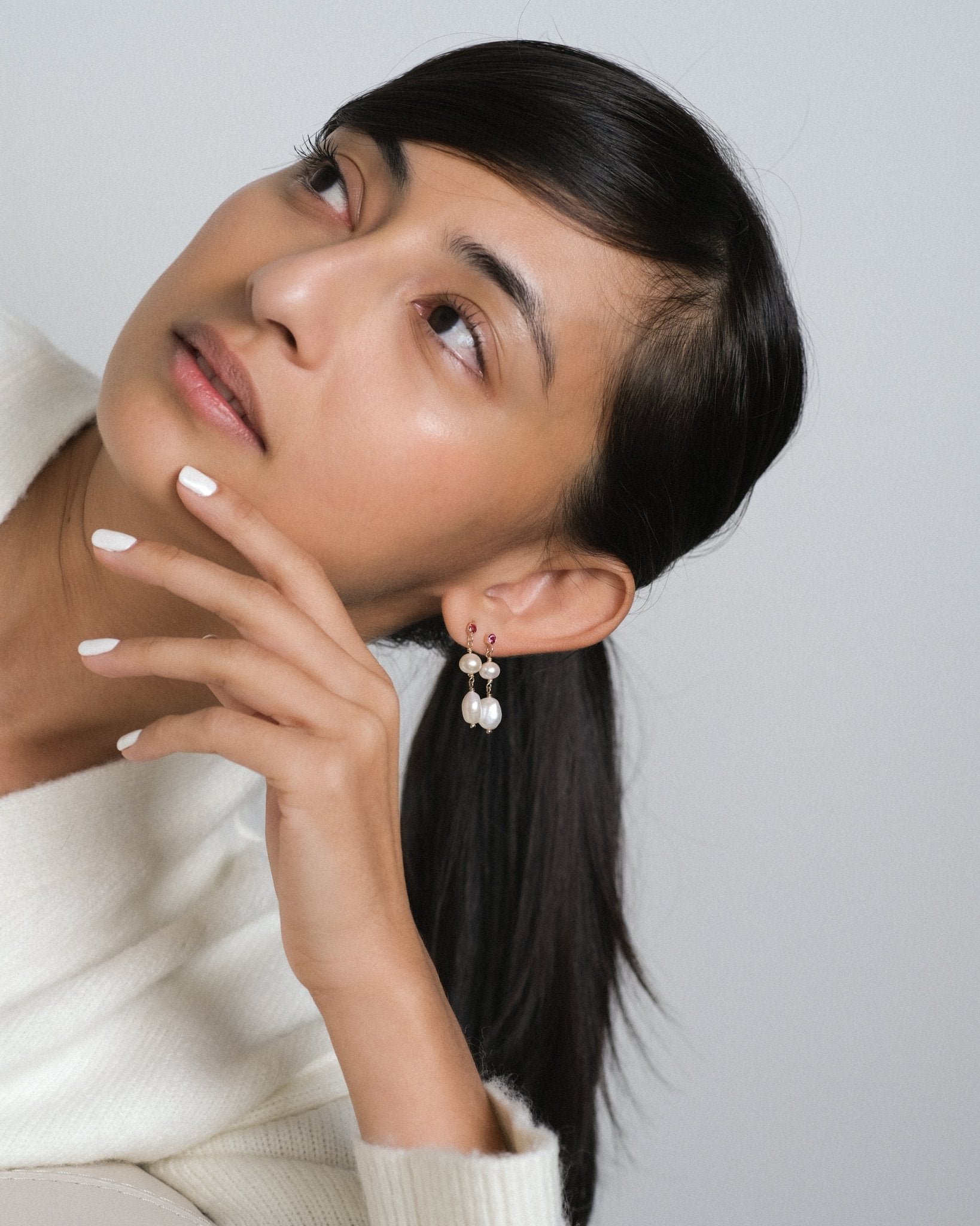 Winter Pearl Drop Earrings - Inari Jewellery